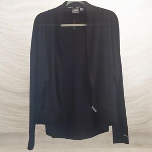 Puma Activewear Sweater Womens Size Large Black Open Front Wrap Active Sport
